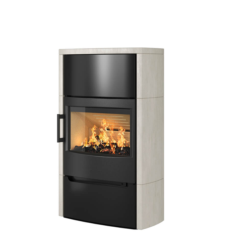 WIKING Maxi 6 Naturstein weiss Korpus schwarz, Schwedenofen